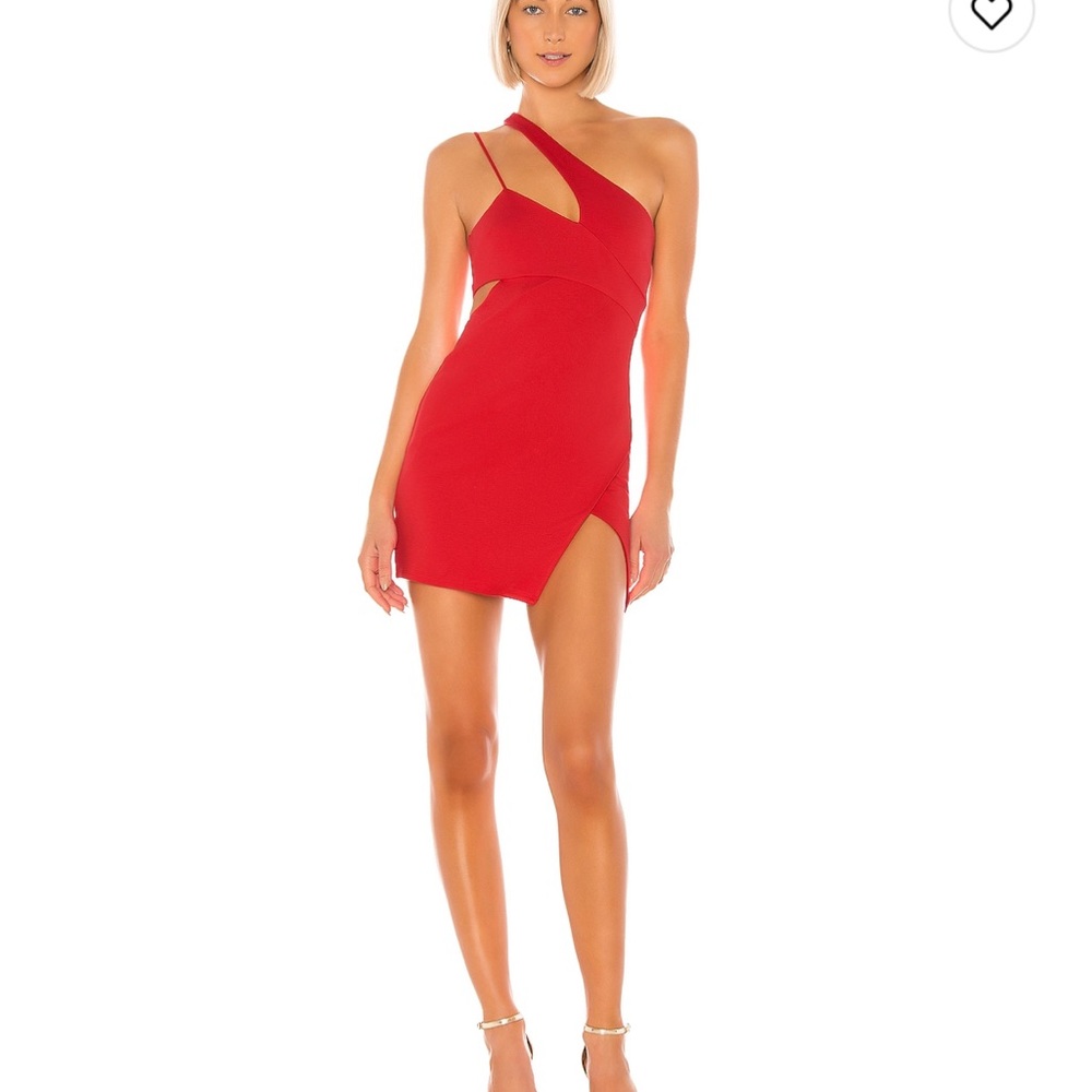 NBD Red One-Shoulder Mini Dress